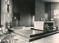 Altare della Chiesa di San Paolo negli anni '80 - Foto di Antonio Bellina e Franco Pompiglio - dall'archivio della Biblioteca Civica